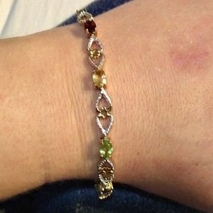 Vintage 10 K gold tennis bracelet.